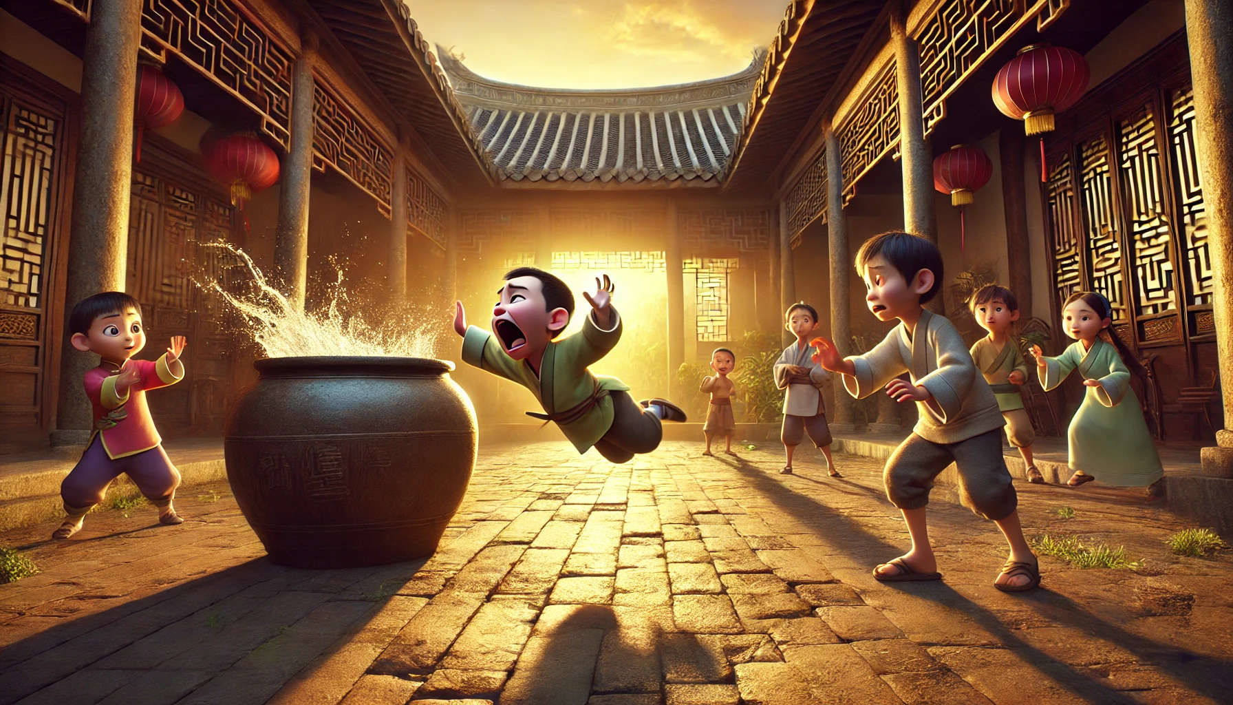 DALL·E 2024-08-18 21.15.46 - A Disney-inspired scene in a traditional Chinese c.webp