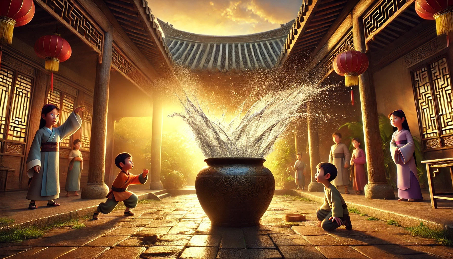 DALL·E 2024-08-18 21.21.07 - A Disney-inspired scene in a traditional Chinese c.webp