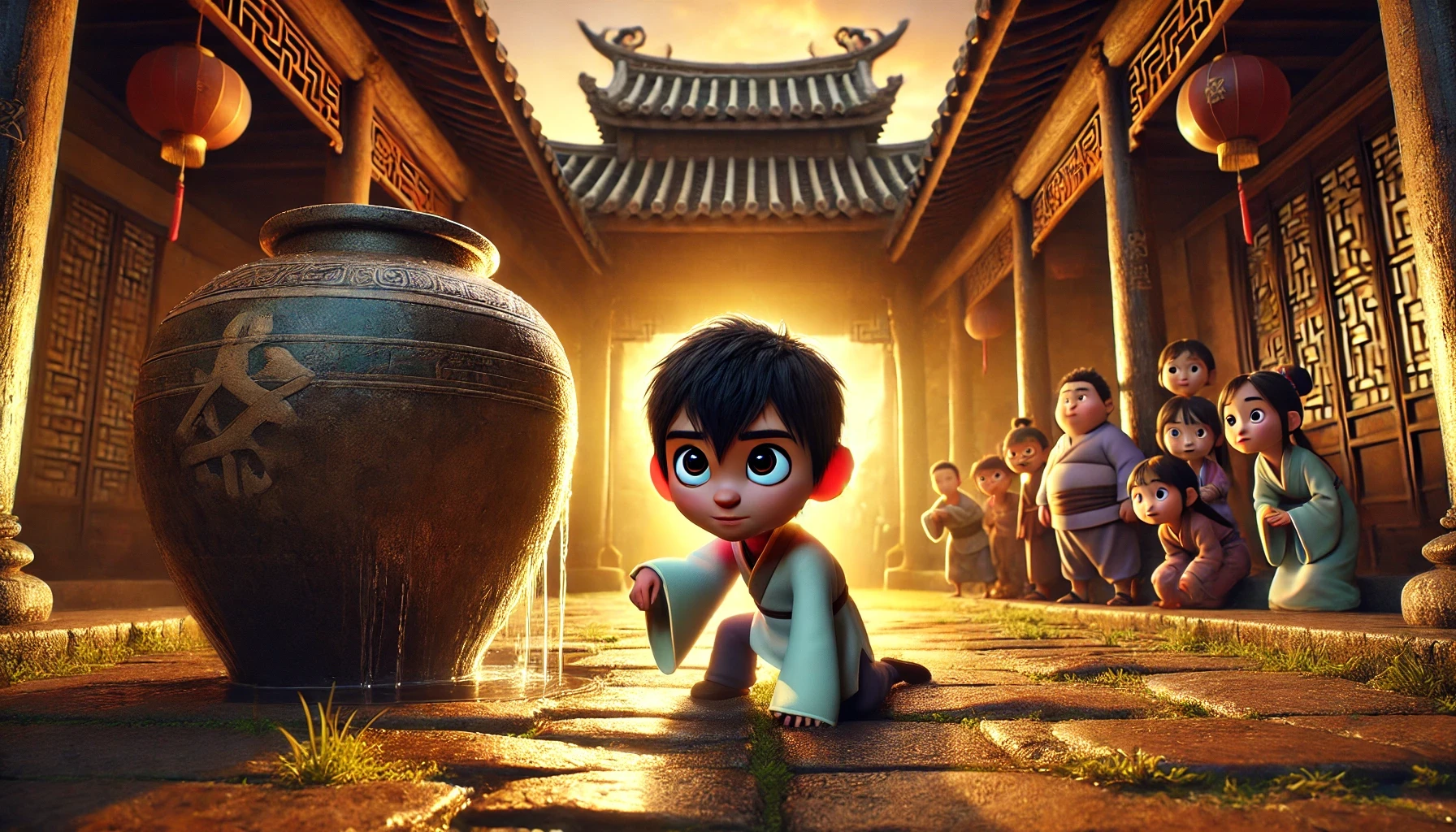 DALL·E 2024-08-18 21.40.06 - A Disney-inspired scene in a traditional Chinese c.webp